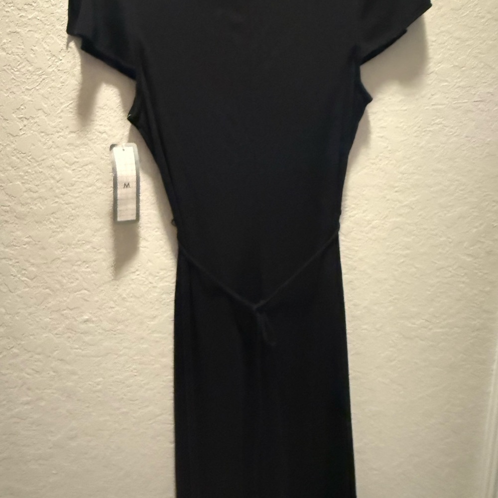 Vintage La Belle rose-embroidered black dress | Size Med - Picture 4 of 10